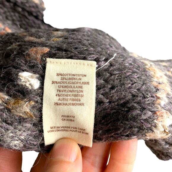 Free People Cardigan Sweater Womens SP Brown Knit Acrylic Wool Drape‎ Fringe Hem - Picture 8 of 9